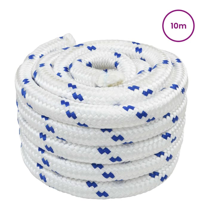 vidaXL - Boottouw - 10 - m - 3 - Wit - en - Blauw - PP