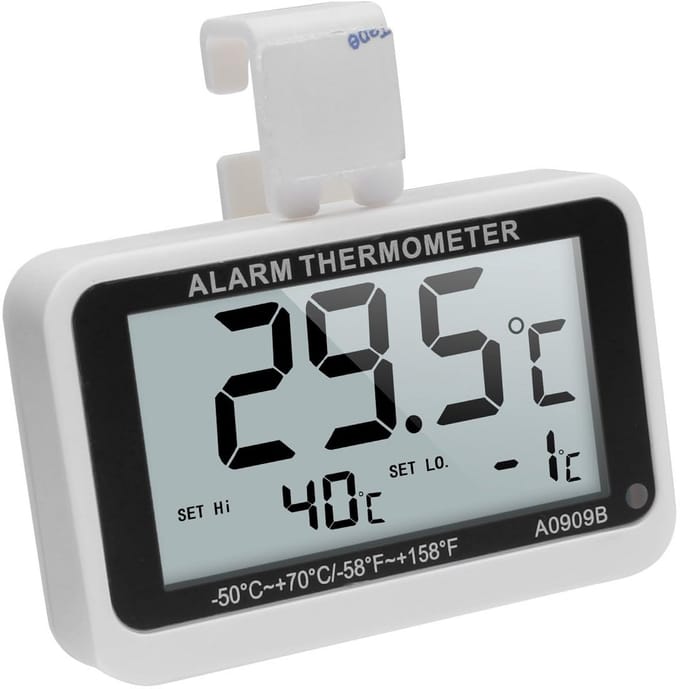 Digitale Koelkastthermometer met Binnen- en Buitensensor | Max/Min Alarm | Waterdicht