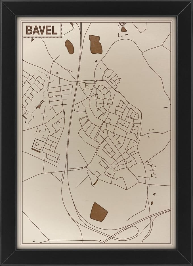 Houten stadskaart van Bavel