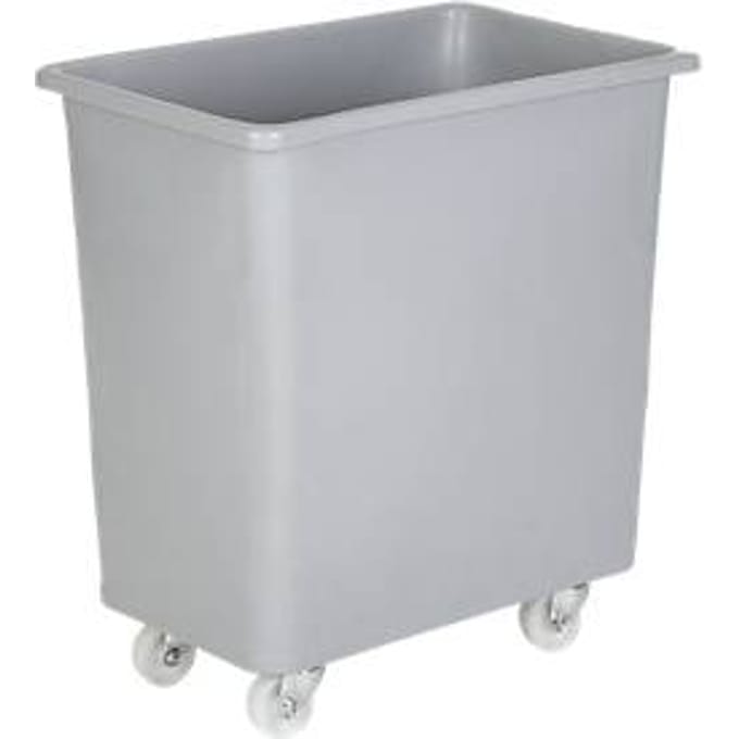 Rechthoekige container, kunststof, verrijdbaar, 135 l, grijs