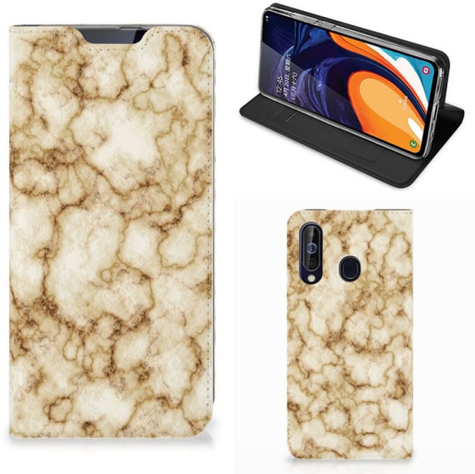 Samsung Galaxy A60 Standcase Marmer Goud