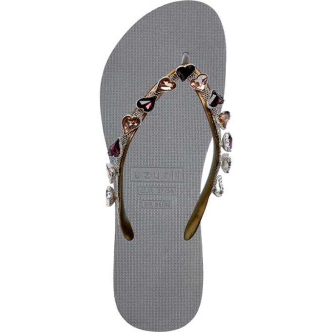 Uzurii Dames Teenslippers Heart Bronze - Grijs - Maat 35/36
