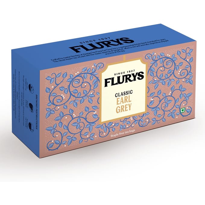 Flurys Klassieke Earl Grey Envelop 180 Gram, 100 Theezakjes beige