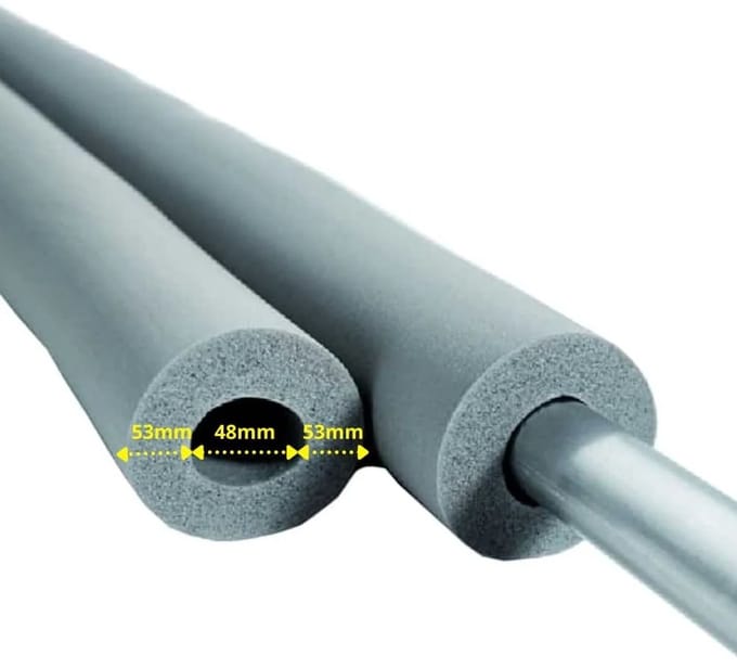 Flexibele Pijpisolatie 48 mm - 2m Kautschuk Isolatie voor Verwarming & Sanitair