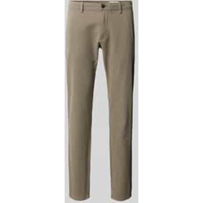 Regular fit chino van katoen-stretch