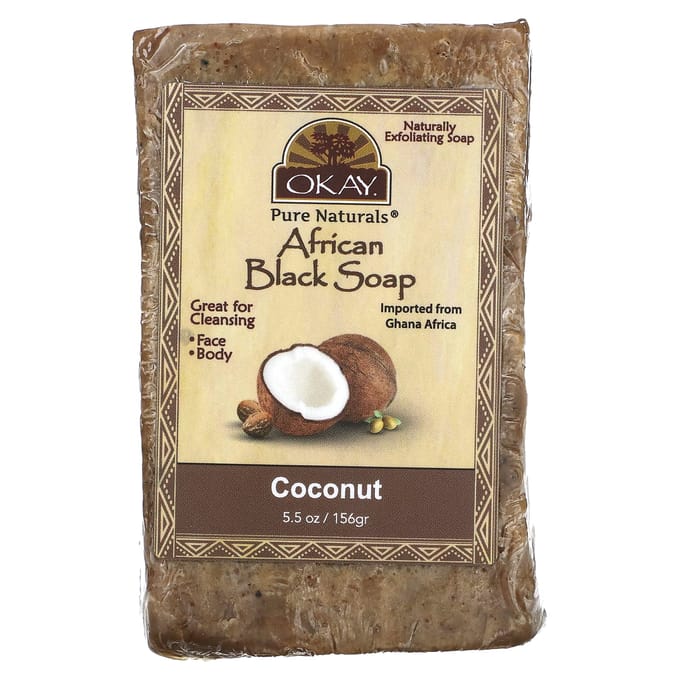Okay Pure Naturals, African Black Soap, Coconut, 5.5 oz (156 g) beige