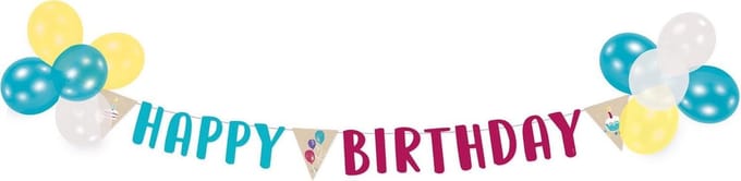 Amscan Letterslinger + Ballonnen My Birthday 180 Cm Papier
