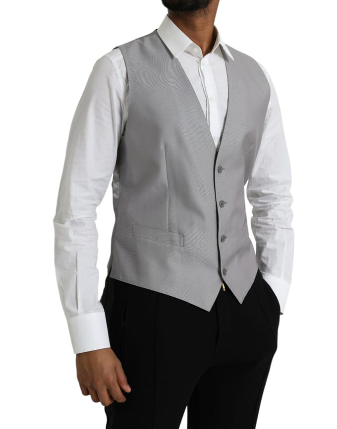 Grijs Vest Effen Stijl