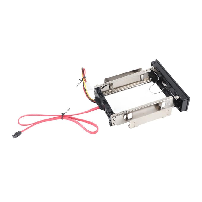 Adaptateur Disque Dur SATA Interne Support Acier Inoxydable SATA II Hot Swap 3Gbps 5.25 Sans Tiroir gray