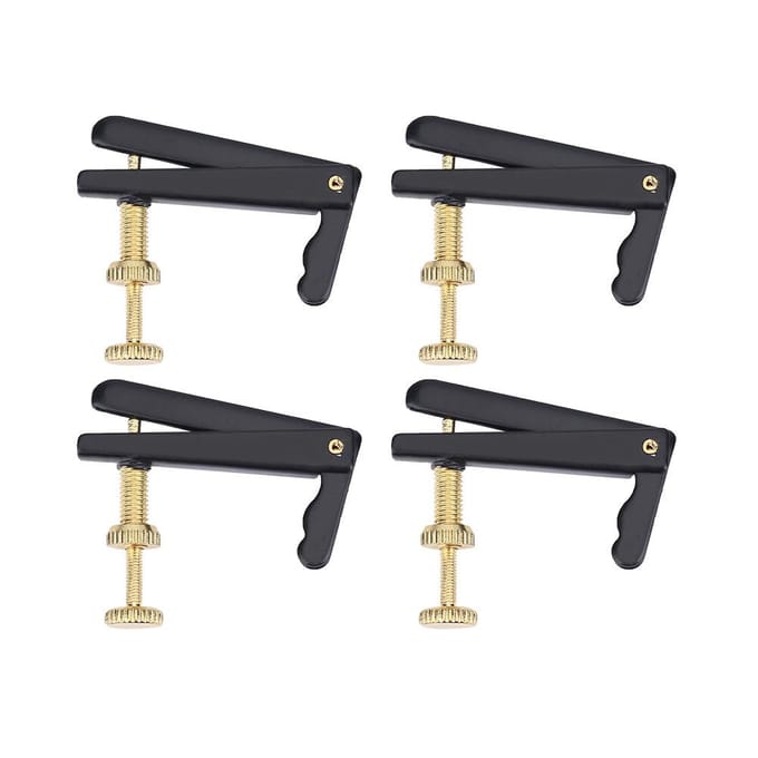 4 Stuks Duurzame Metalen Fijnstemmers Snaarstellers Vervangingsonderdelen voor 3/4 4/4 Cello(Zwart) brown