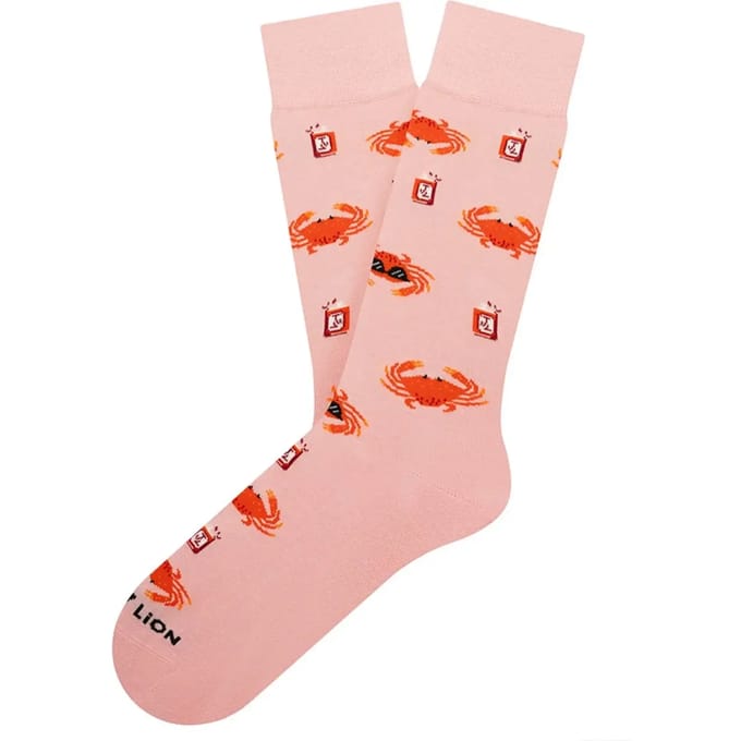 Jimmy Lion unisex sokken cool crab roze