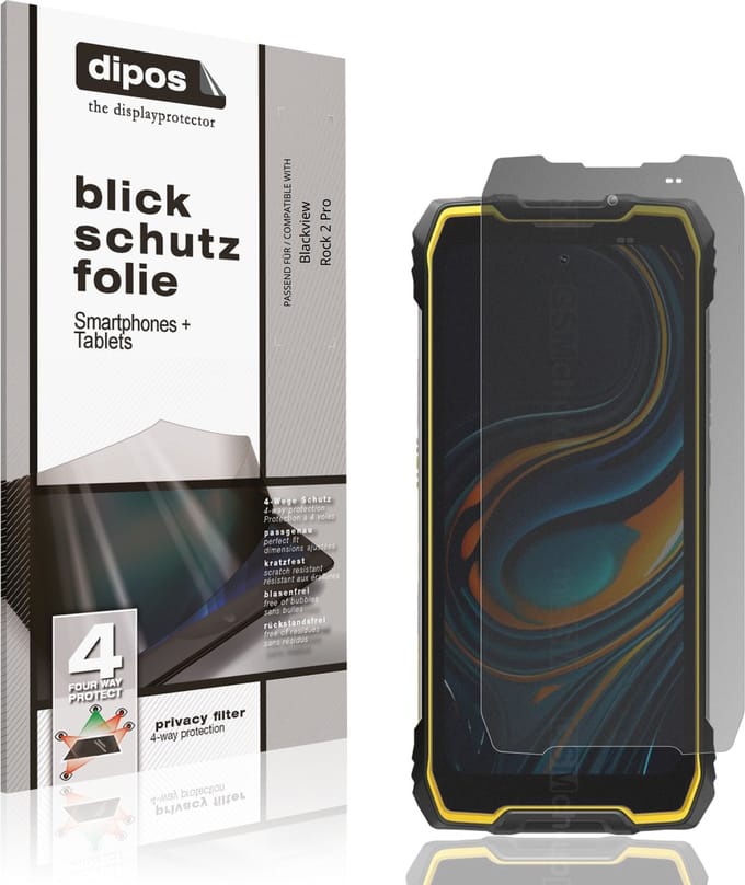 dipos – Matte Privacy Screenprotector geschikt voor Blackview Rock 2 Pro | Anti-Spy Beschermfolie