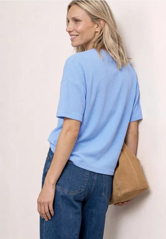 Shirt in gebreide look met V-hals