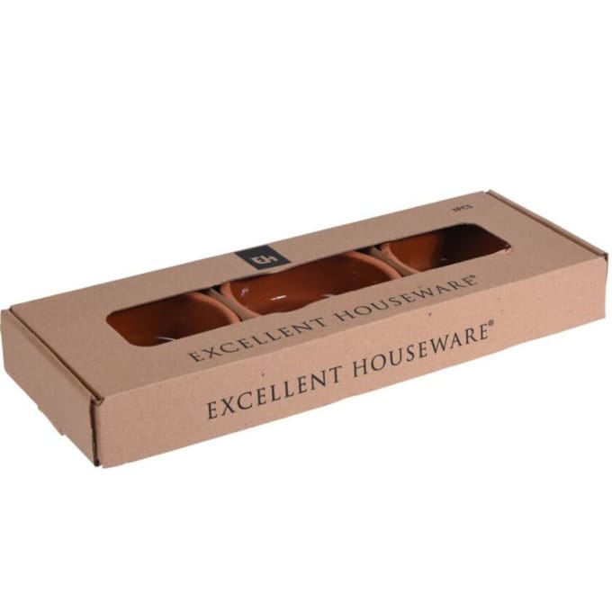 Excellent Houseware - Tapasschalen - Terracotta - 3 stuks (1028083)