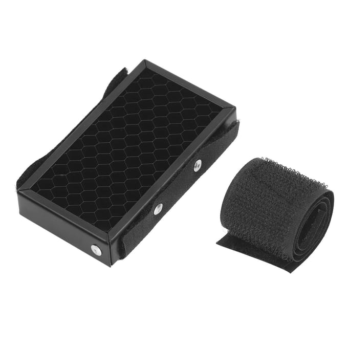 Honingraatrooster Cameraflitsaccessoire 50 Graden Draagbare Honingraatdiffuser voor Camera Topflitser black