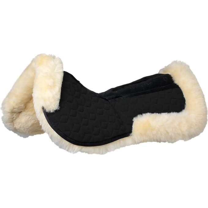 Equestro Cube Sheepskin Pocket Halve Pad Zwart