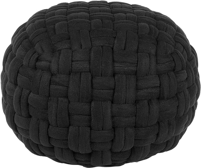 HOPA - Poef - Zwart - 45 cm - Fluweel