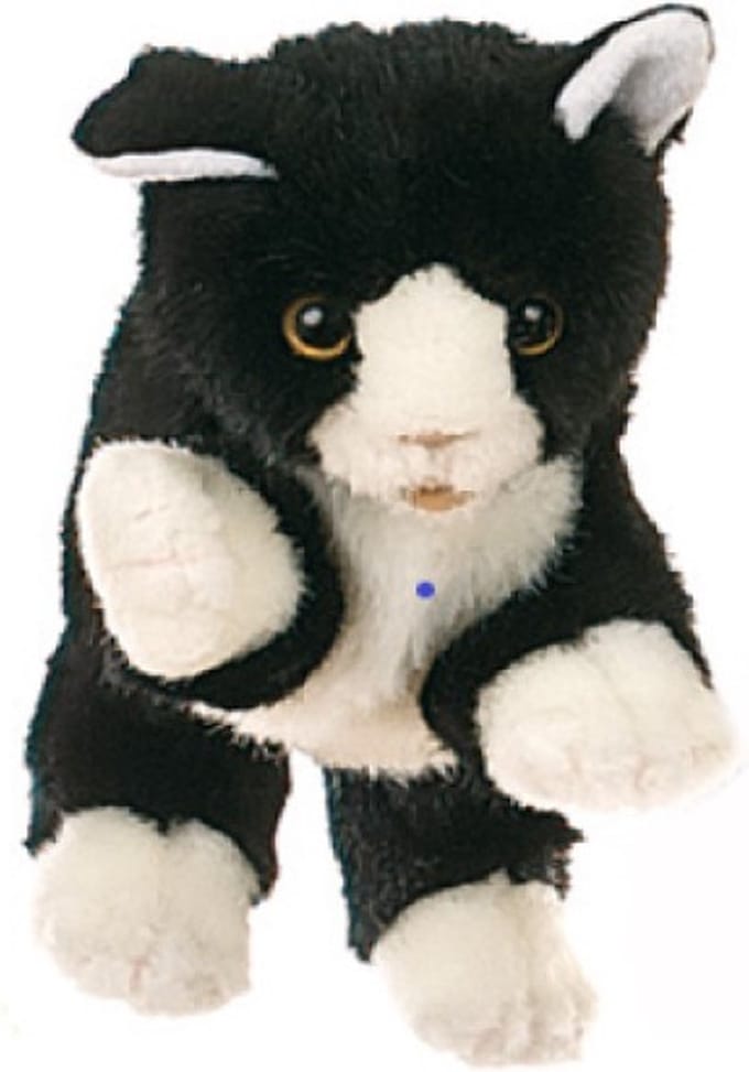 Living Puppets handpop zwart/wit kat