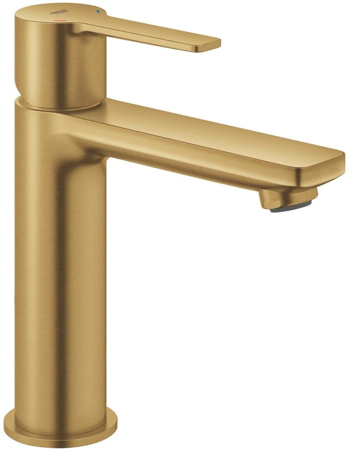 GROHE Lineare New S-Size Wastafelmengkraan – Push-Open – EcoJoy – FastFixation Plus – Geborsteld Cool Sunrise
