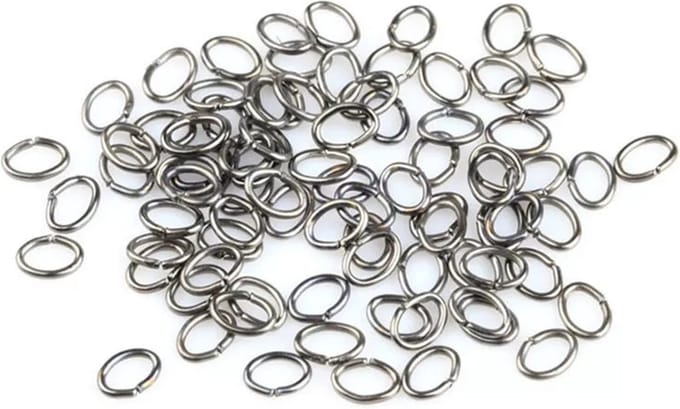 250 Stuks - Jump Rings - Oogjes - Zwart - 6 mm - RVS - Sieraden Sluiting