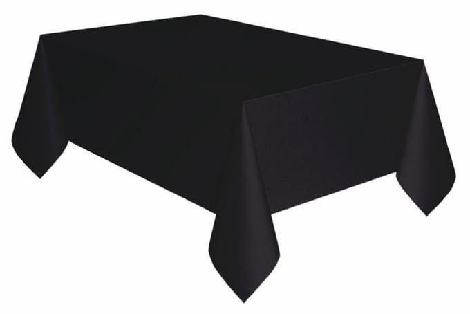 Zwart afveegbaar tafelkleed 2,74 m x 1,37 m