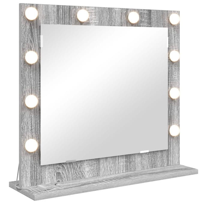vidaXL - Make-up - Spiegel - Grijs - Sonoma - 60 - x - 55 - x - 18 - cm - Rechthoekig