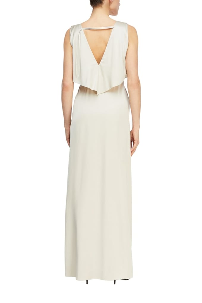 Maxi Satin Laarzen Aansluitend V-Hals Dames COMMA
