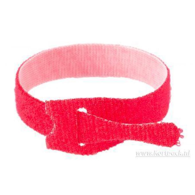 Velcro - One-wrap Strap - Klittenband - 20mm x 200mm - Rood - 25 stuks - Stevig klittenband - (098.0605)