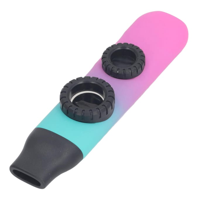 Kazoo Instrument Dubbel Fluitgat Instelbare Toon met Membraan Vervanging Mondstuk pink