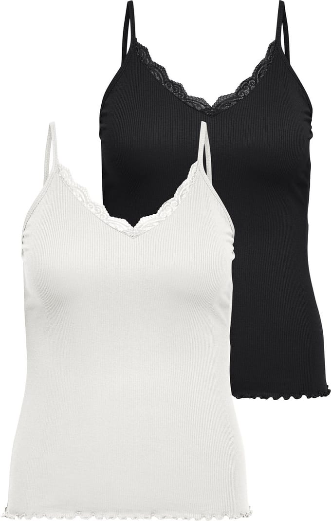 ONLY CARMAKOMA - CARSILLE S/L V-NECK TOP 2PACK JRS - Dames - Blouses