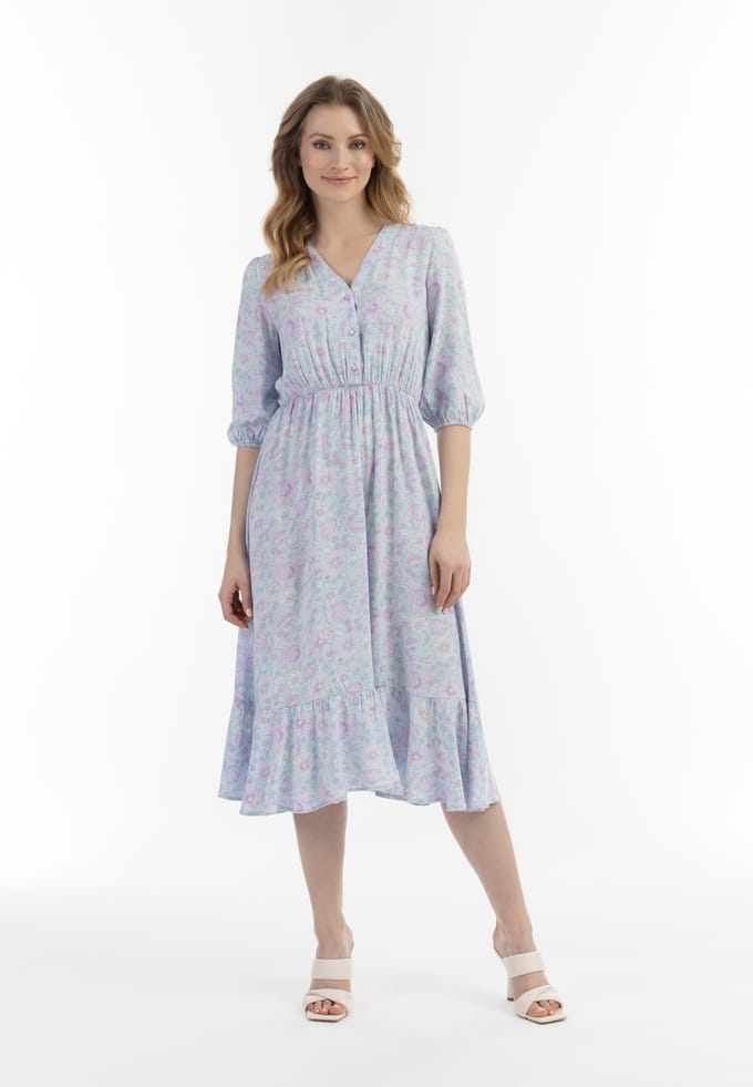 usha midi-jurk Dames Turkoois Veelkleurig