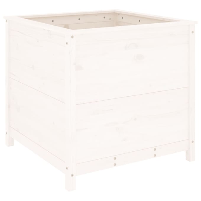 vidaXL - Plantenbak - 82,5x82,5x78 - cm - massief - grenenhout - wit
