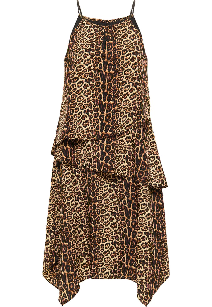 Faina Jurk met leo-opdruk nelice Dames beige leo