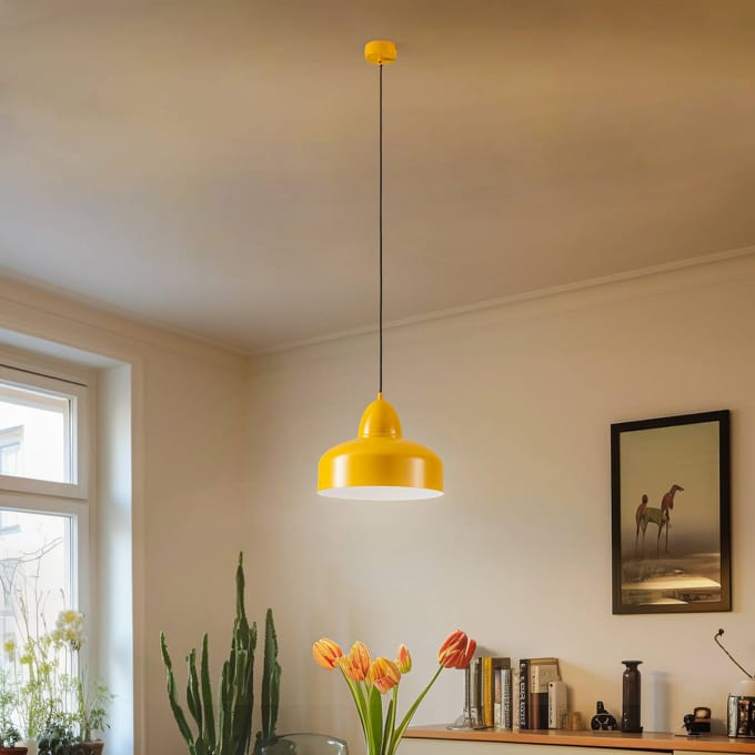 ALDEX Hanglamp Mille, 1-lamp, mosterdgeel