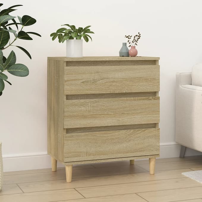 vidaXL - Dressoir - 60x35x70 - cm - bewerkt - hout - sonoma - eikenkleurig
