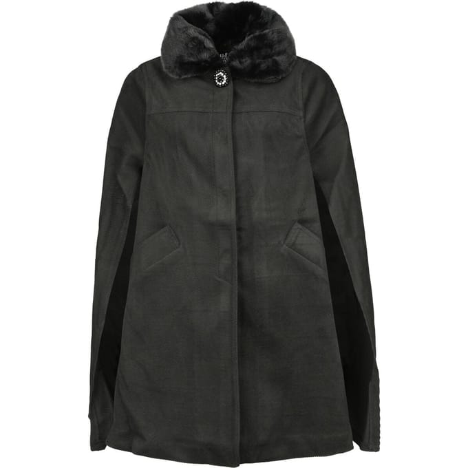 Hell Bunny - Rockabilly Lange jassen - Devon Cape Coat - XS tot L - voor Vrouwen - zwart