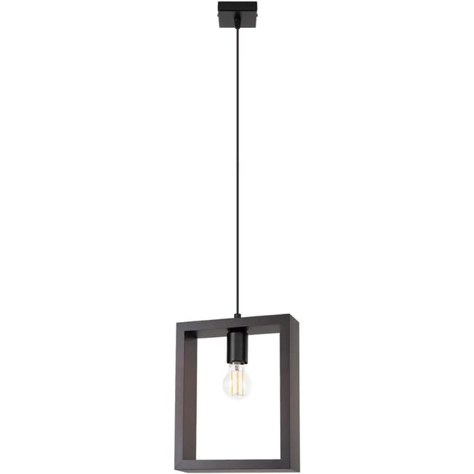 Sollux Lighting Hanglamp Aries - E27 - wenge - staal/hout - 133x24x8cm