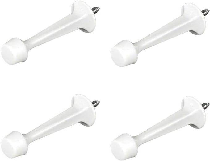 4 stuks vloer- en wandgemonteerde deurstopper van zinklegering met rubberen bescherming