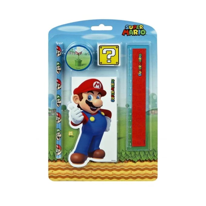 Super Mario Bros Mario Schrijfset 5dlg Schrijfgerief