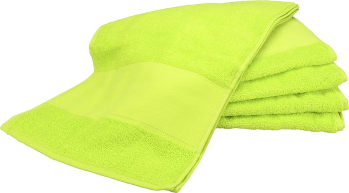 ARTG Towelzz® SPORTHANDDOEK Extra Lang - 30 x 140 cm - Set van 5 stuks - LIME GREEN