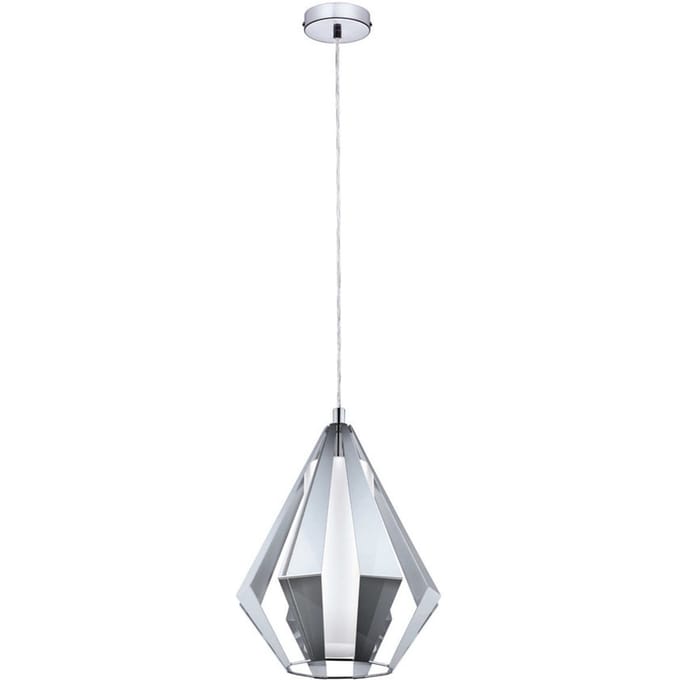 EGLO Taroca - Hanglamp - 1 Lichts - Chroom - Wit Gelakt