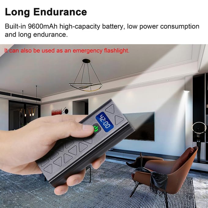 Feu avant de vélo à 8led, haute luminosité, Rechargeable, puissance 9600mAh Without Display noir