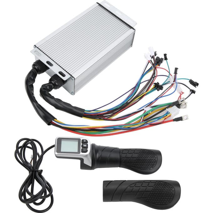 36V 48V 1500W Borstelloze Controller en 124DX LCD Half Draai Gashendel Set voor Elektrische Scooter white
