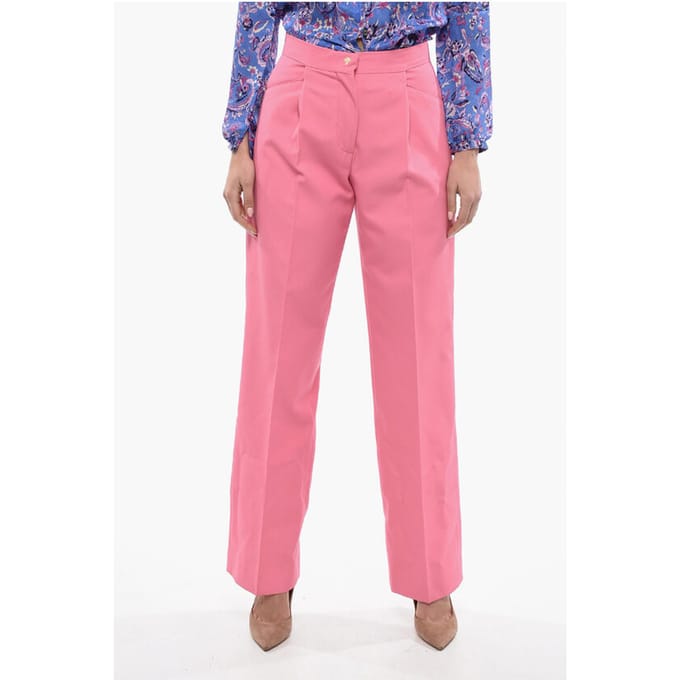 Geplooide MIAMI Wide-Fit Broek in Roze