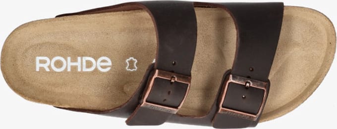Rohde Slipper Heren 2 Gespen Ergonomisch Voetbed Bruin Maat 42