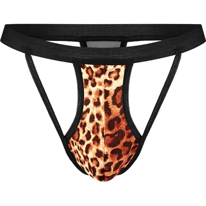 Amorable - Open String Voor Heren - Panterprint - One Size