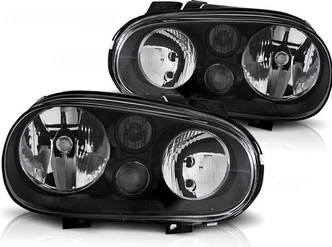 Koplampen VW GOLF 4 09 97-09 03 ZWART