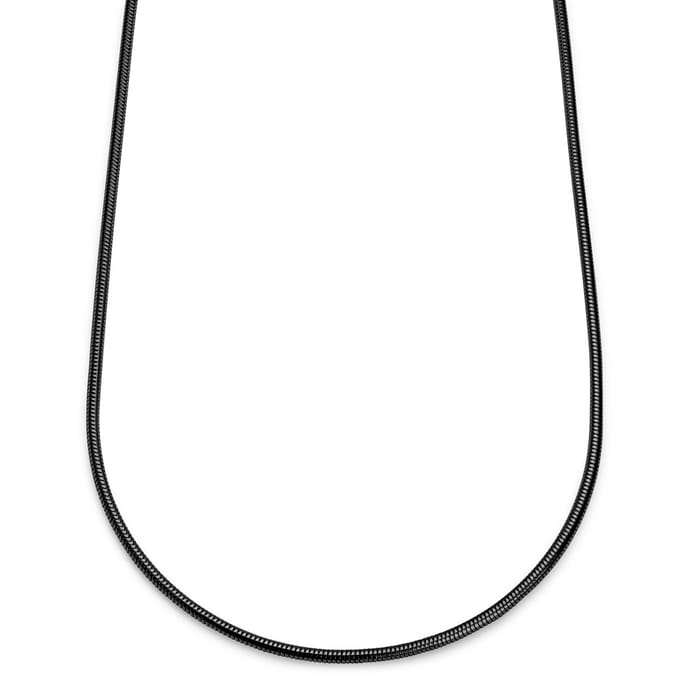 Essentials | 3 mm Gunmetal Zwarte Ketting met Slangenschakels