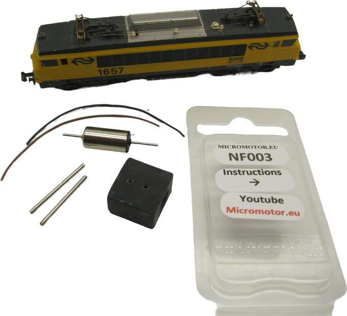 micromotor NF003G N ombouwset voor fleischmann NS1600 SNCF BB 1500, 1600, 22200, 7200