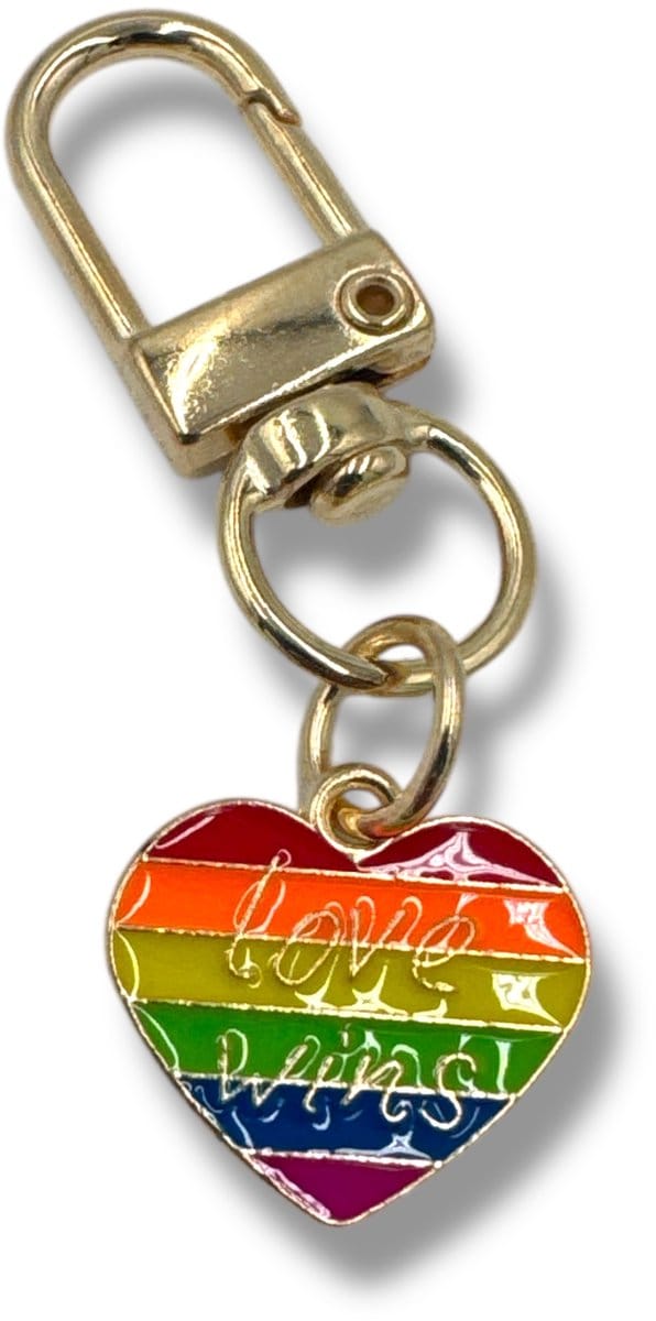 Sleutelhanger – Regenboog Hart “Love Wins” | Kleurrijk, Lief & Positief Statement